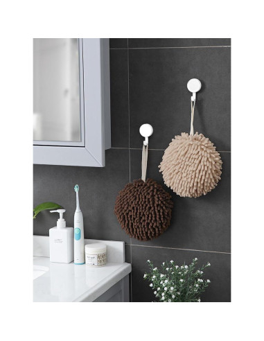 Toallas de Mano Sophie & Panda - Juego de 2 Crema y Marrón