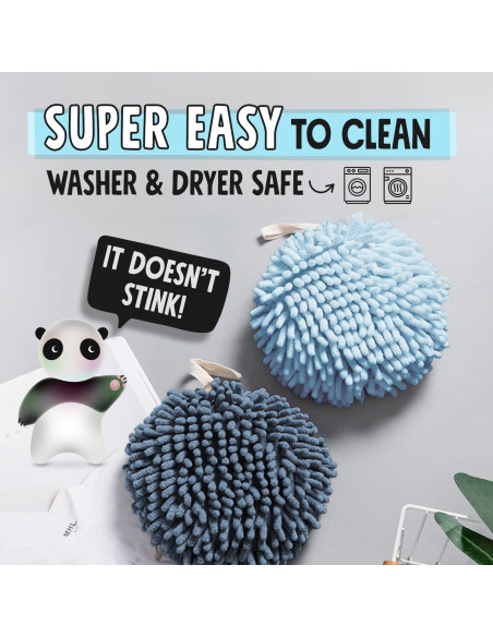 Toallas de Mano Sophie & Panda - Juego de 2 Crema y Marrón