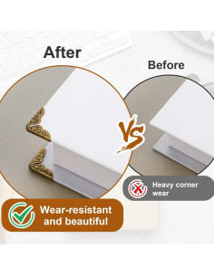 Protector de Esquinas de Metal ZEYIYER 100 Pcs - Dorado, Plateado, Bronce, Negro 2