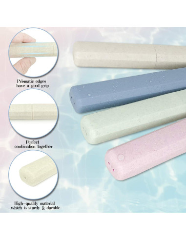 Estuche de Cepillo de Dientes Portátil Mulbozy - 4 Piezas