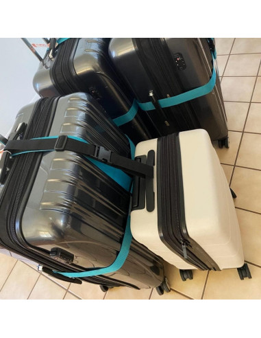 Correas de Equipaje Ajustables Ajmyonsp 2Pcs Negro 63.5-114.3cm