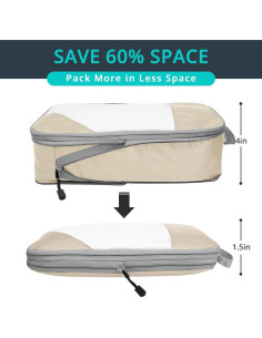 Cubos de Compresión NICOSHOW 3 Set Beige para Viajar 2
