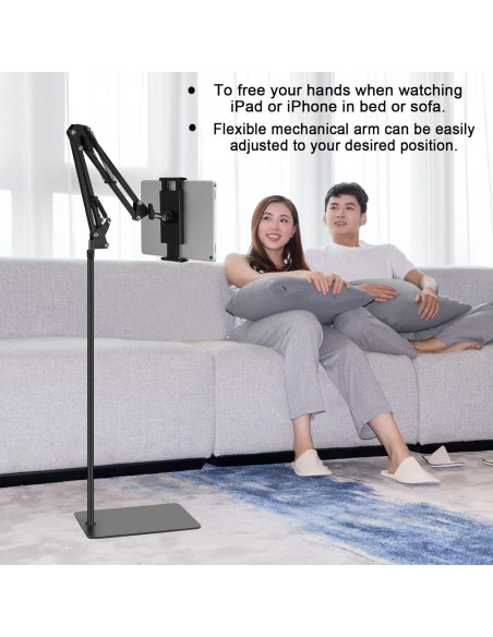 Soporte de Piso Ajustable para Tablet SAMHOUSING 4.7-13" Negro