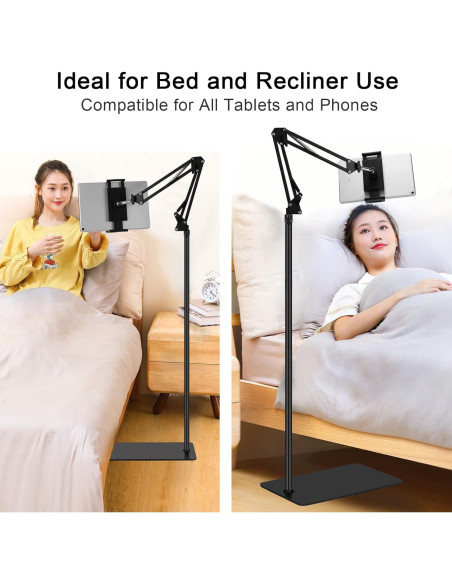 Soporte de Piso Ajustable para Tablet SAMHOUSING 4.7-13" Negro