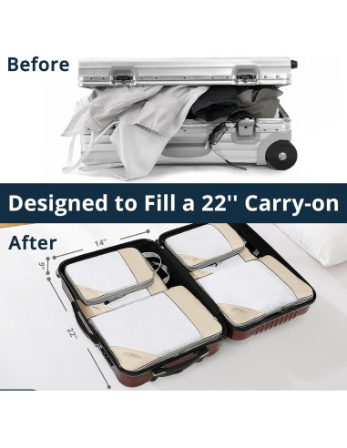 Cubos de Compresión NICOSHOW 3 Set Beige para Viajar