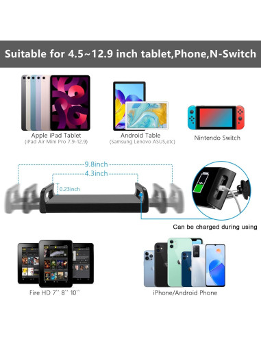 Soporte de Piso Ajustable para Tablet SAMHOUSING 4.7-13" Negro