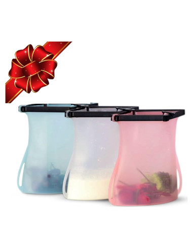 Bolsas de Silicona Reutilizables WISELLY 1.42 L A prueba de Fugas