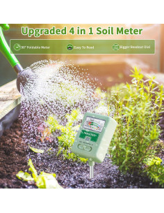 Medidor de Humedad del Suelo 4-en-1 Naiades - pH, Luz, Nutrientes 2