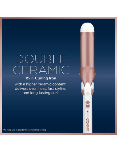 Plancha de Rizar Doble Cerámica Conair 1.5" Oro Rosa