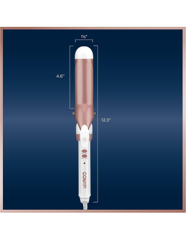 Plancha de Rizar Doble Cerámica Conair 1.5" Oro Rosa