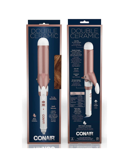 Plancha de Rizar Doble Cerámica Conair 1.5" Oro Rosa