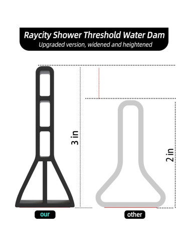 Dique de Agua Raycity 59" (150 cm) para Ducha - Negro