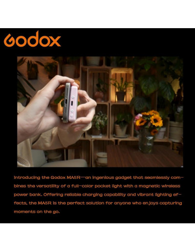 Godox MA5R Luz LED Compacta Carga Magnética 1800K-10000K