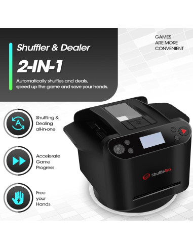Barajador y Repartidor Automático ShuffleBox G1 Pro - Silencioso, Recargable, para Juegos de Mesa