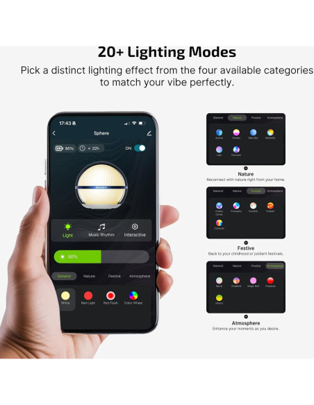 Lámpara de Mesa OLIGHT Esfera RGB 75 Lúmenes Control APP