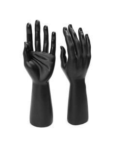 Par de Manos de Maniquí Negro para Exhibición de Joyería