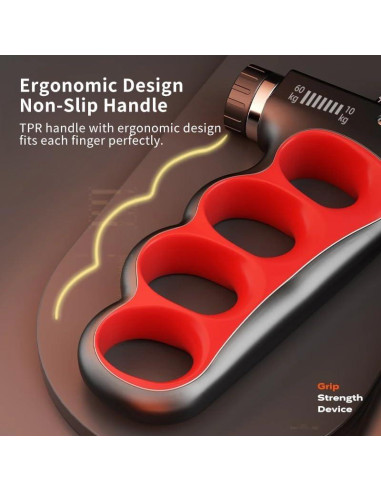 Fortalecedor de Agarre Hiyoga Ajustable 5-100KG con Contador