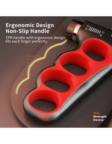 Fortalecedor de Agarre Hiyoga Ajustable 5-100KG con Contador