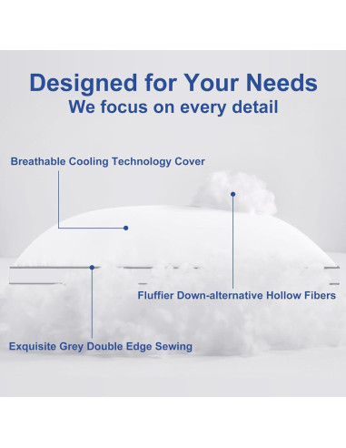 Almohada de Cama CHOKIT Queen 49.8x75.2 cm Suave y Soportiva