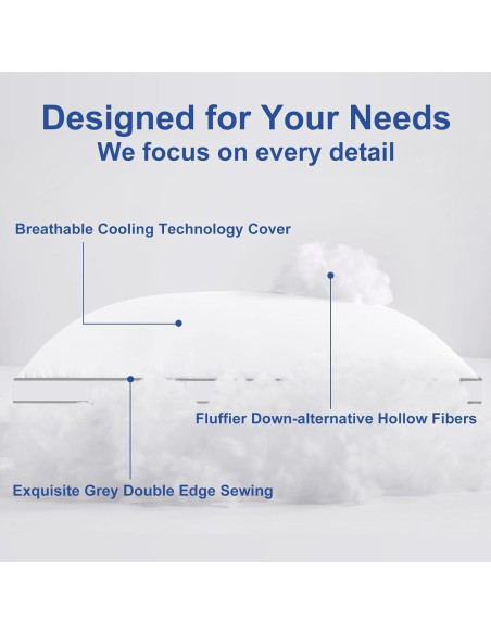 Almohada de Cama CHOKIT Queen 49.8x75.2 cm Suave y Soportiva