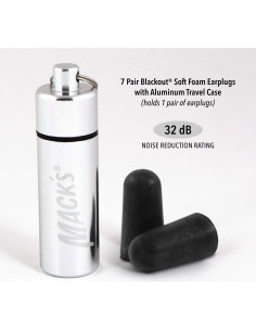Tapones para oídos Mack's Blackout - 32 dB NRR, 7 pares con estuche 2
