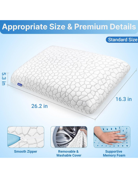 Almohada de Cama TranquilMoments Espuma Memoria Refrigerante 66.5x41.4cm