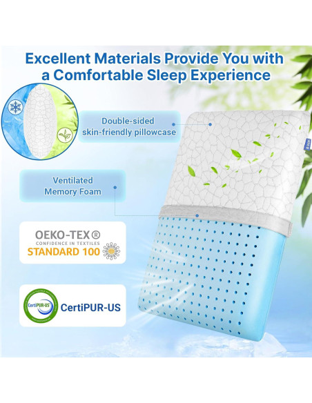 Almohada de Cama TranquilMoments Espuma Memoria Refrigerante 66.5x41.4cm