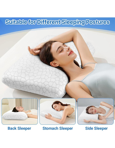 Almohada de Cama TranquilMoments Espuma Memoria Refrigerante 66.5x41.4cm