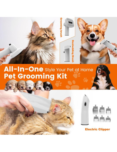 Aspiradora Acicalamiento Mascotas ubrobo PG10 12000Pa Bajo Ruido