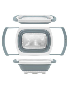 Colador Plegable QiMH 6 Cuartos Silicona Libre BPA Gris