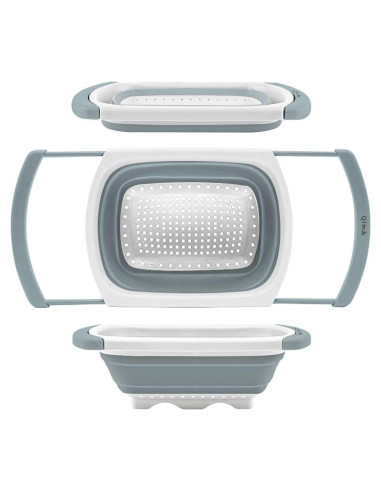Colador Plegable QiMH 6 Cuartos Silicona Libre BPA Gris