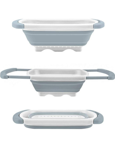 Colador Plegable QiMH 6 Cuartos Silicona Libre BPA Gris