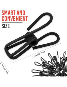 30 Clips de Bolsa Riveda Negros - Sellador PVC 5.08 cm 2