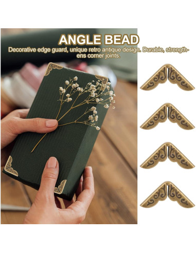 Protectores de Esquina Vintage EXCEART 100 Unidades Bronce