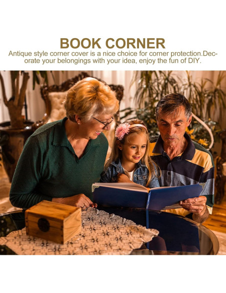 Protectores de Esquina Vintage EXCEART 100 Unidades Bronce