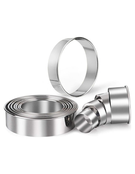 Juego de Cortadores de Galletas Redondos HULISEN - 11 Piezas Acero Inoxidable