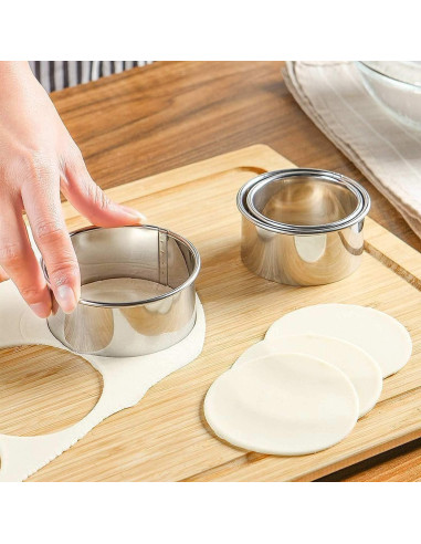 Juego de Cortadores de Galletas Redondos HULISEN - 11 Piezas Acero Inoxidable