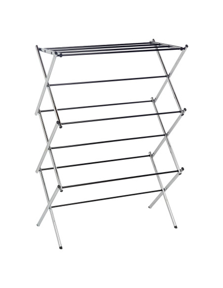 Estante Plegable para Secar Ropa Amazon Basics 106.2 cm Cromo