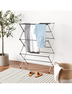 Estante Plegable para Secar Ropa Amazon Basics 106.2 cm Cromo 2