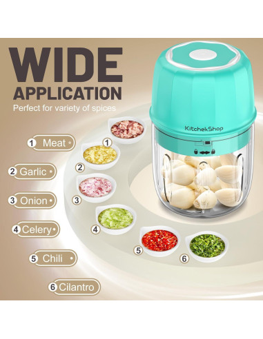 Procesador de Alimentos Mini KitchekShop 300ml Eléctrico Verde