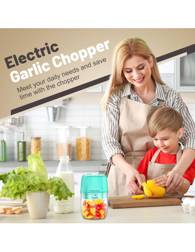 Procesador de Alimentos Mini KitchekShop 300ml Eléctrico Verde