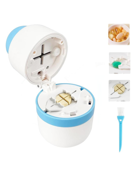 Cortador de Pastillas Veroral Azul con Almacenamiento Hermético Cortador de Pastillas Veroral Azul con Almacenamiento Hermético