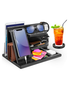 Estación de Acoplamiento de Madera AliveByte - Organizador Multifuncional