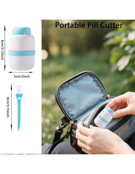 Cortador de Pastillas Veroral Azul con Almacenamiento Hermético Cortador de Pastillas Veroral Azul con Almacenamiento Hermético