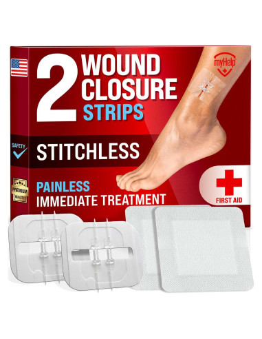 Tiras de Cierre de Heridas MyHelp - 2 Pack - Vendajes en Mariposa