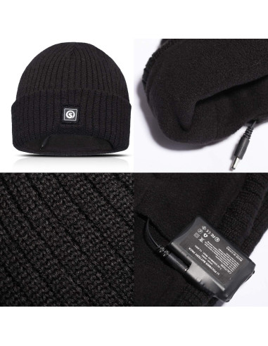Gorro Térmico Calentado Sun Will Eléctrico Recargable Negro