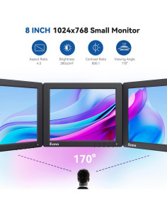 Monitor de 8 Pulgadas Eyoyo EM08F 1024x768 IPS HDMI VGA 2