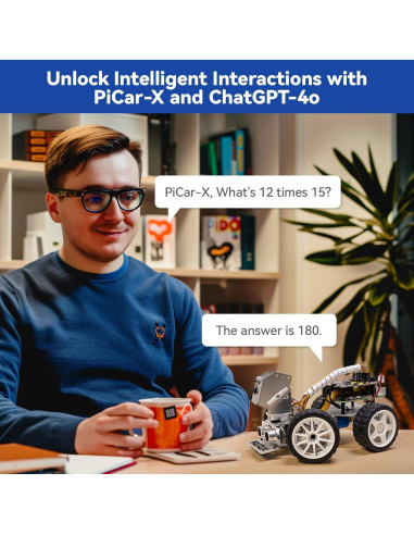 Kit Coche Robot AI PiCar-X SunFounder para Raspberry Pi 5/4/3B+