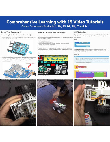 Kit Coche Robot AI PiCar-X SunFounder para Raspberry Pi 5/4/3B+