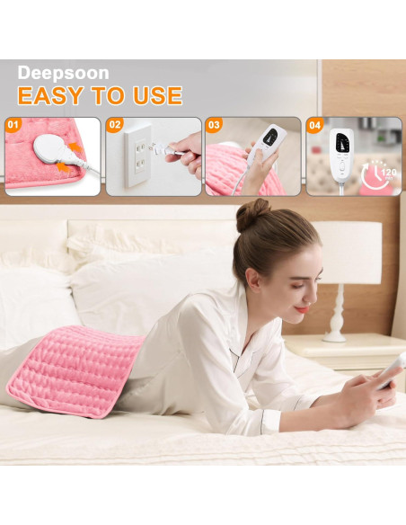 Almohadilla Calefactora Eléctrica Onkey 30x60 cm Rosa Bebé